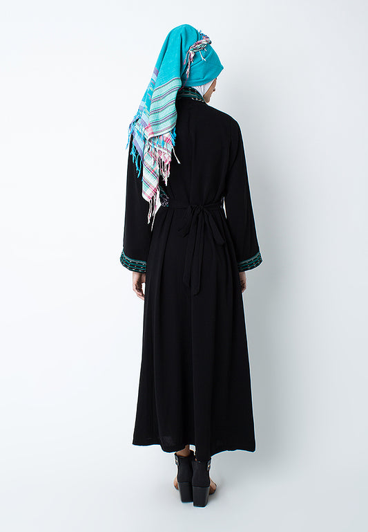 Silmaa Gamis Strip Tenun Green