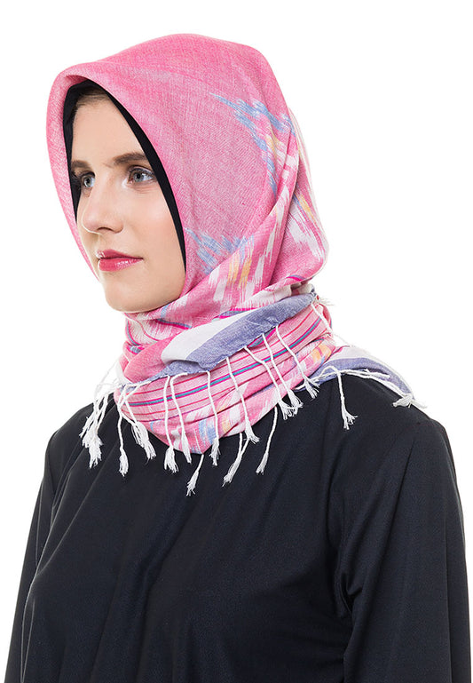 Nora Pink Square Tenun Scarf
