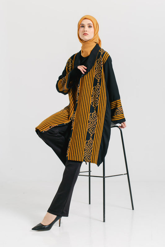 Esma Gold Tenun Long Cardigan