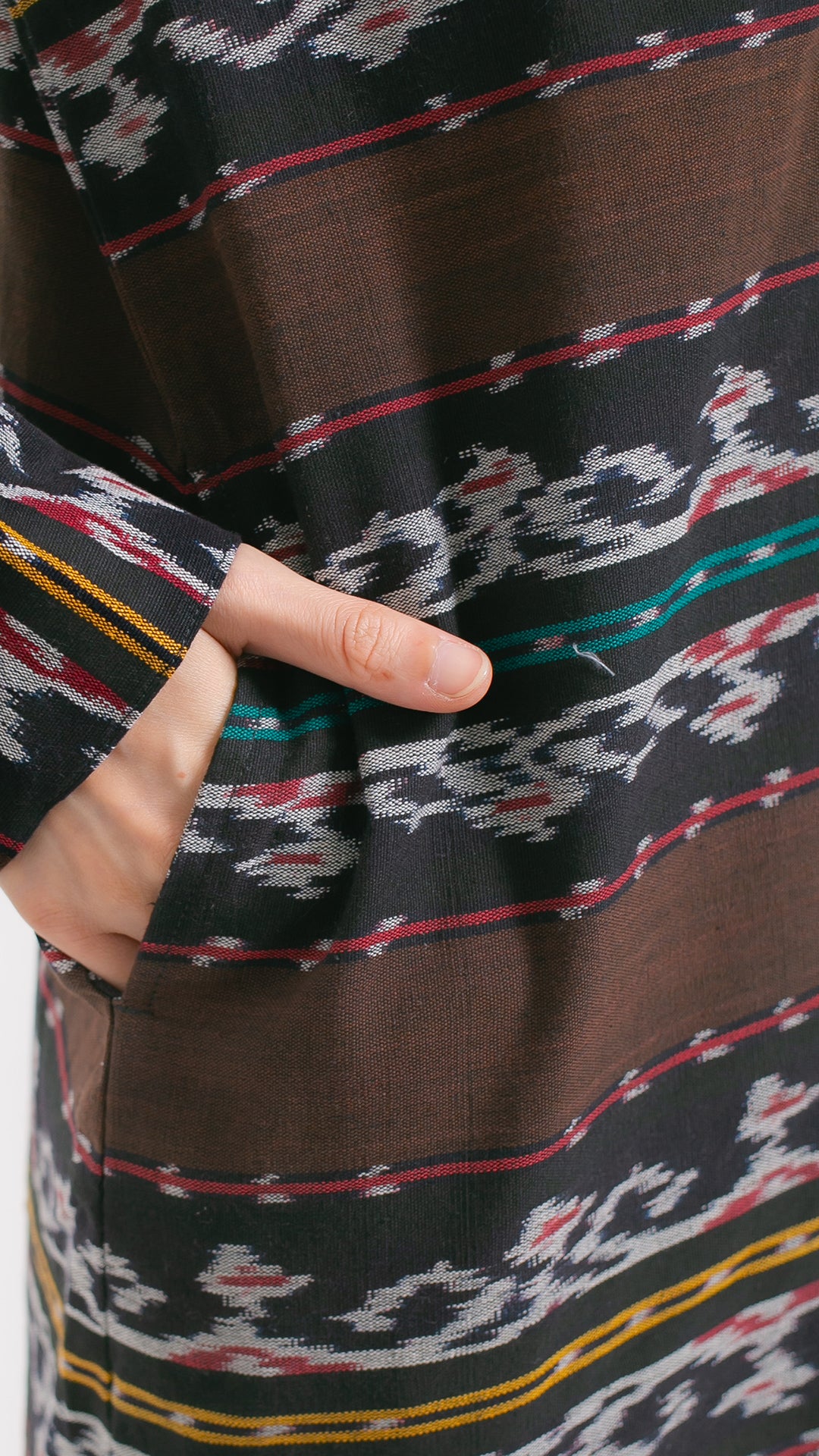 Faiza Brown Tenun Tunic