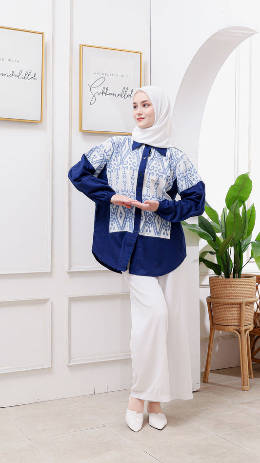 Aqila Blue Tenun Shirt