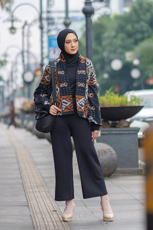Nuray Black Brown Tenun Outer