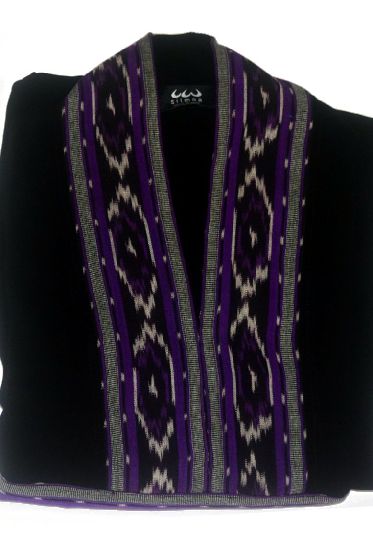 Silmaa Gamis Strip Tenun Ungu Mix 1
