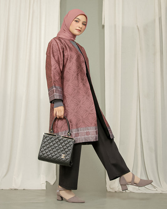 Ozge Rose Tenun Long Cardigan