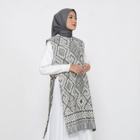 Hafiy Grey Tenun Vest