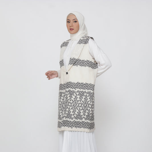 Harika White Tenun Vest