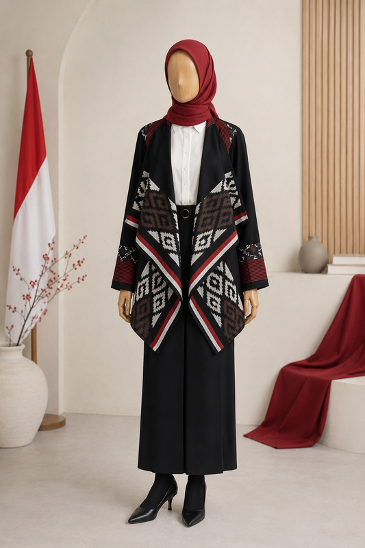 Hazira Black Tenun Outer