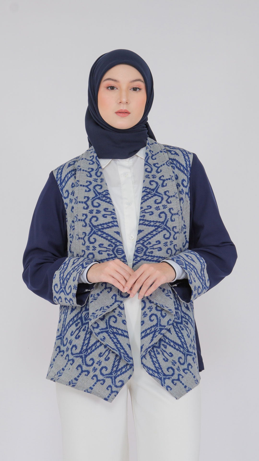 Hezi Zenith Navy Grey Tenun Outer