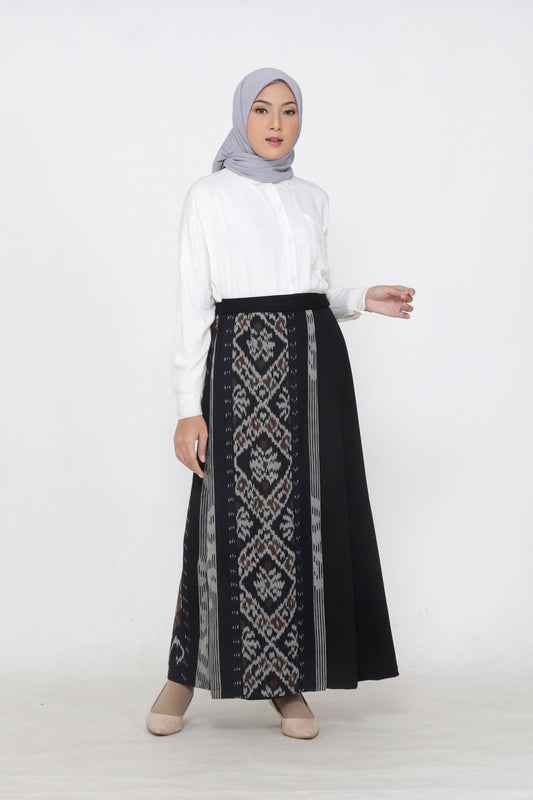 Belinda Black Brown Tenun Skirt