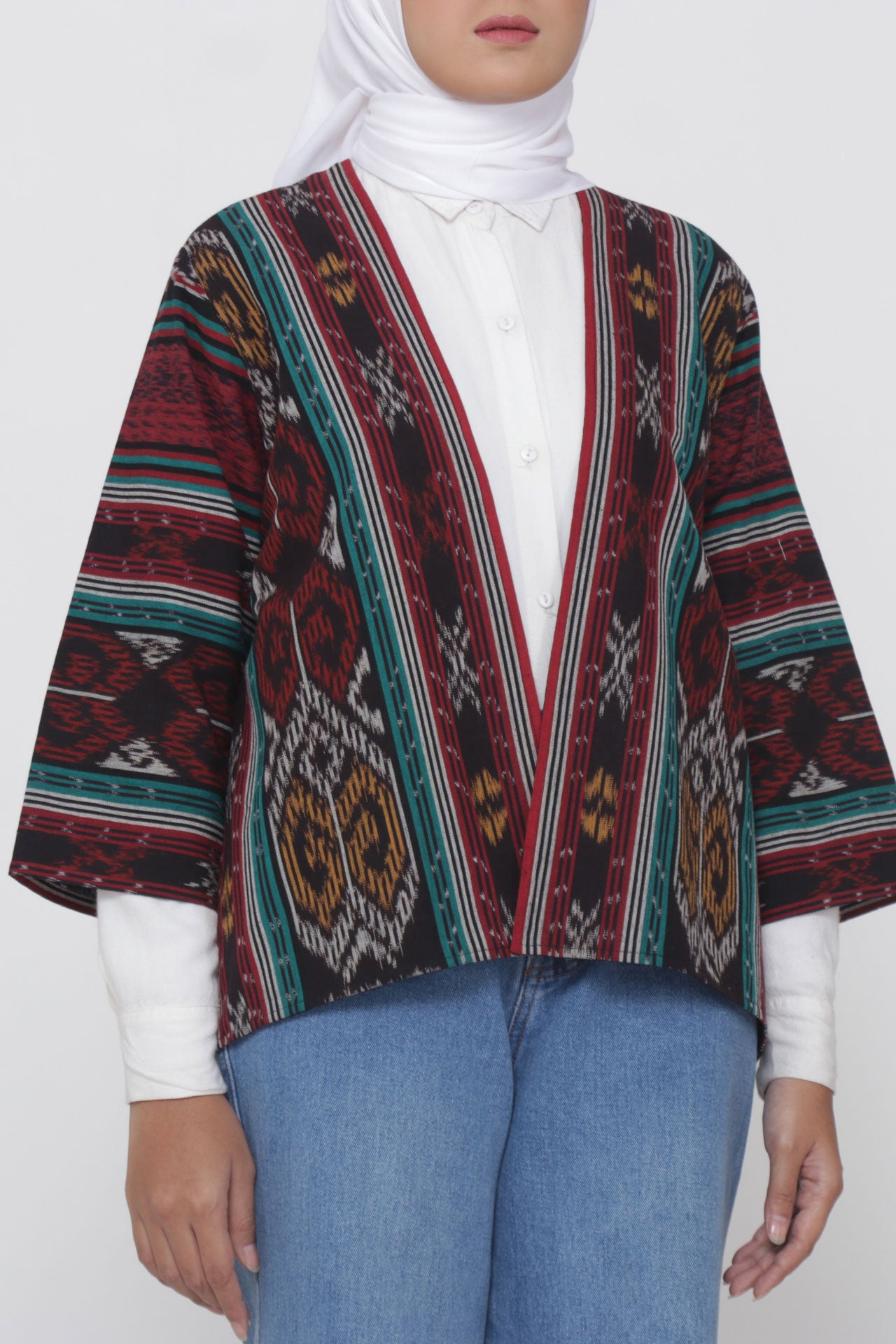 Monarda Red Green Tenun Outer