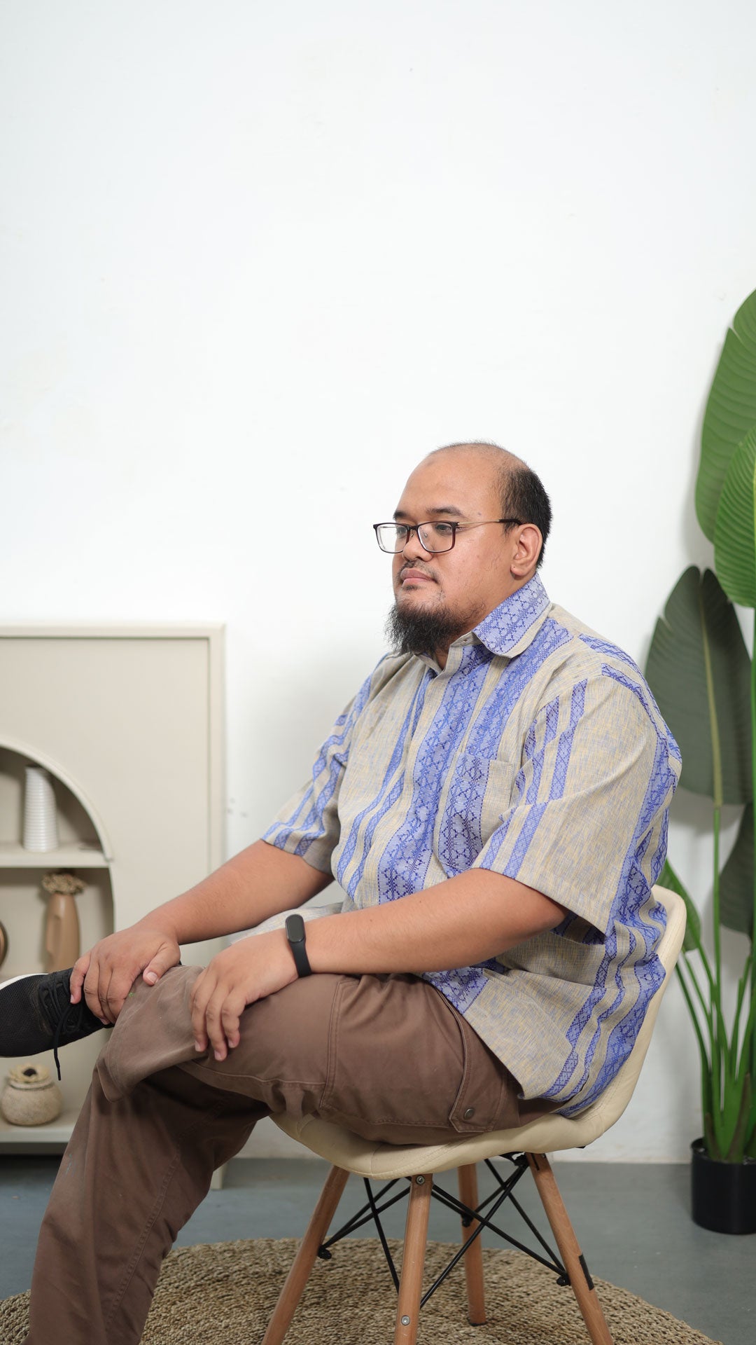 Bima Grey Blue Oversized Tenun Shirt