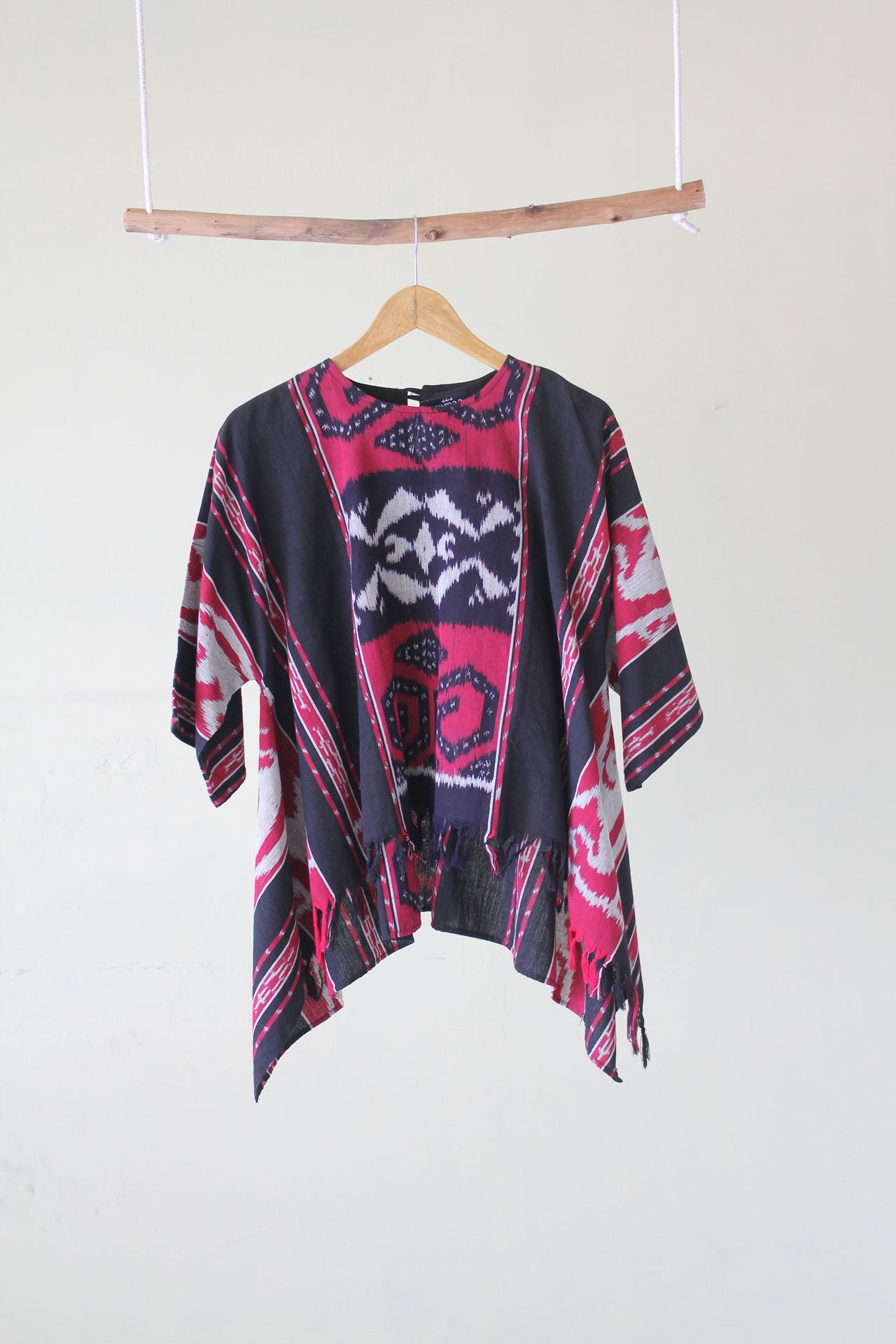 Almira Red Tenun Rumbai Blouse