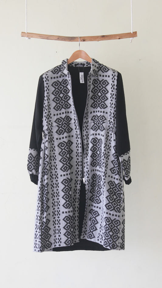 Esra Grey Black Tenun Jacket