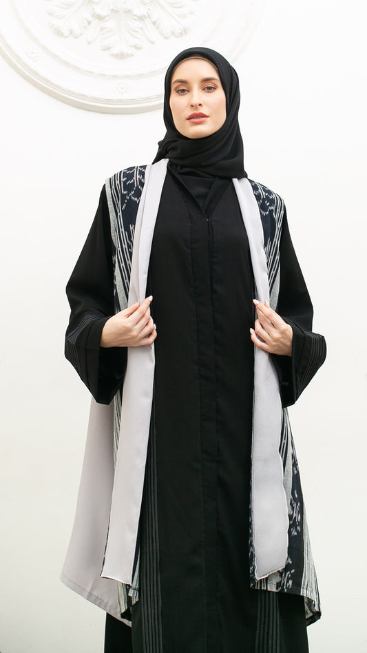 Kila Grey Tenun Long Vest