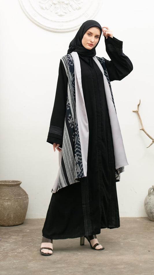 Kila Grey Tenun Long Vest