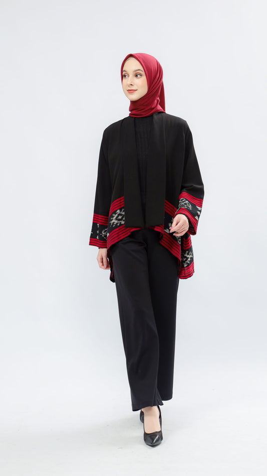 Mehri Black Red Tenun Outer