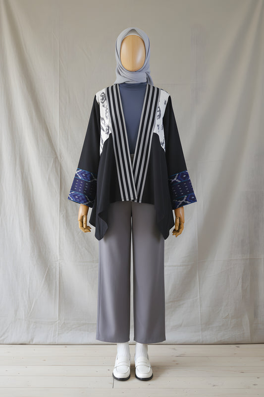 Meyra Black White Tenun OUter