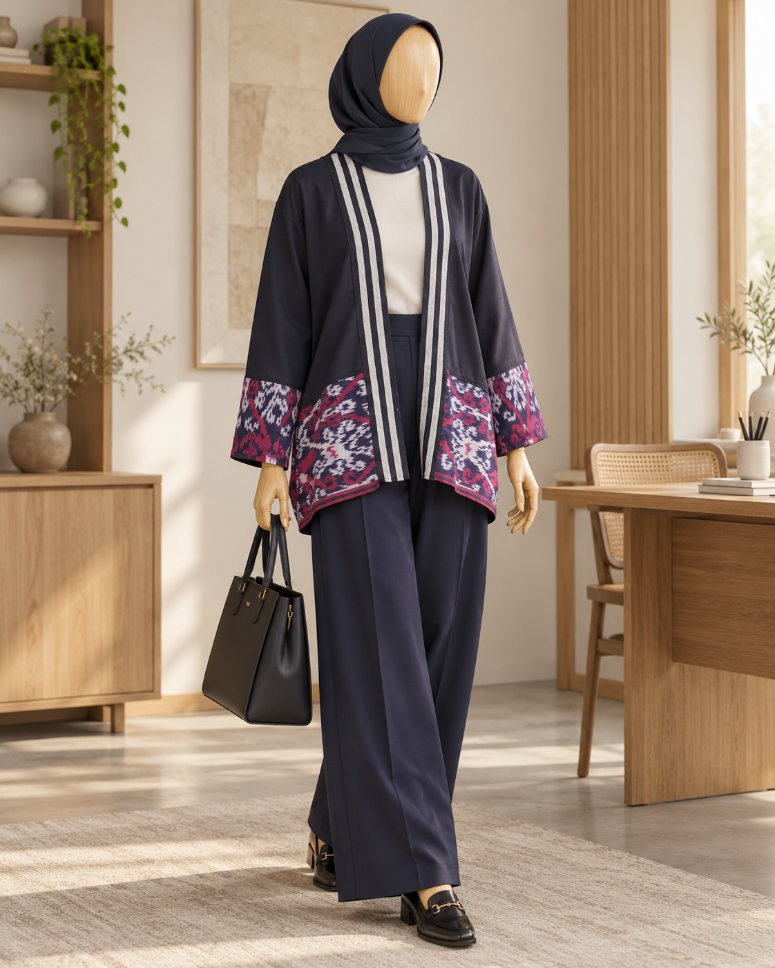 Miray Black Cocoon Tenun Outer