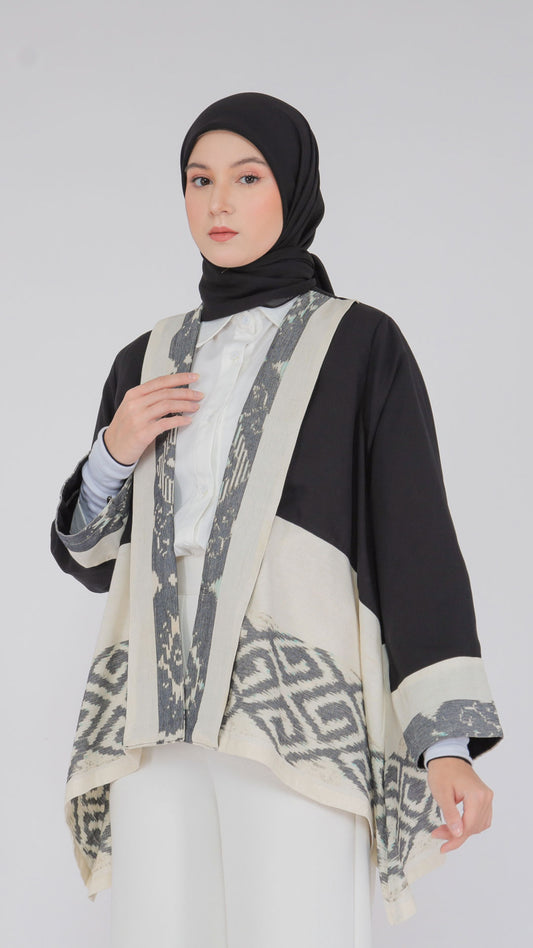 Miray Black White Tenun Outer