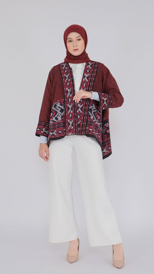Miray Red Maroon Tenun Outer