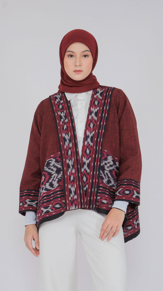 Miray Red Maroon Tenun Outer