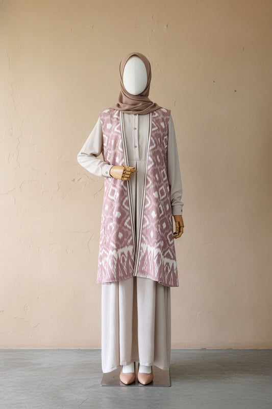 Nafira Light Brown Tenun Vest