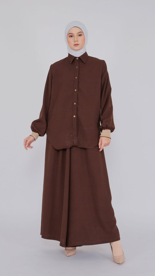 Nora Hannah Brown Basic Shirt & Culotte