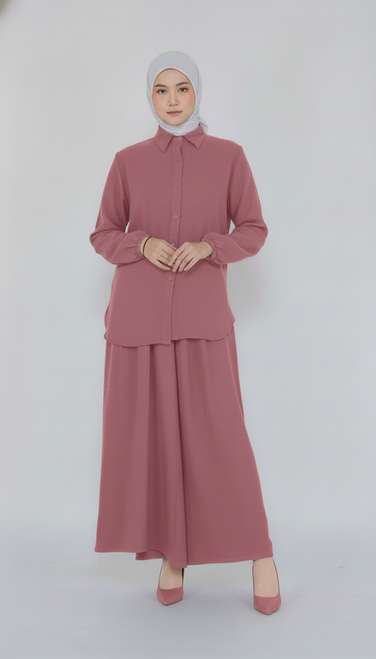 Nora Hannah Pink Basic Shirt & Culotte