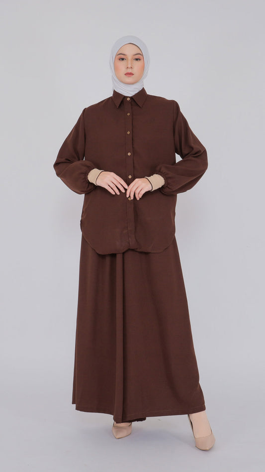 Nora Hannah Brown Basic Shirt & Culotte