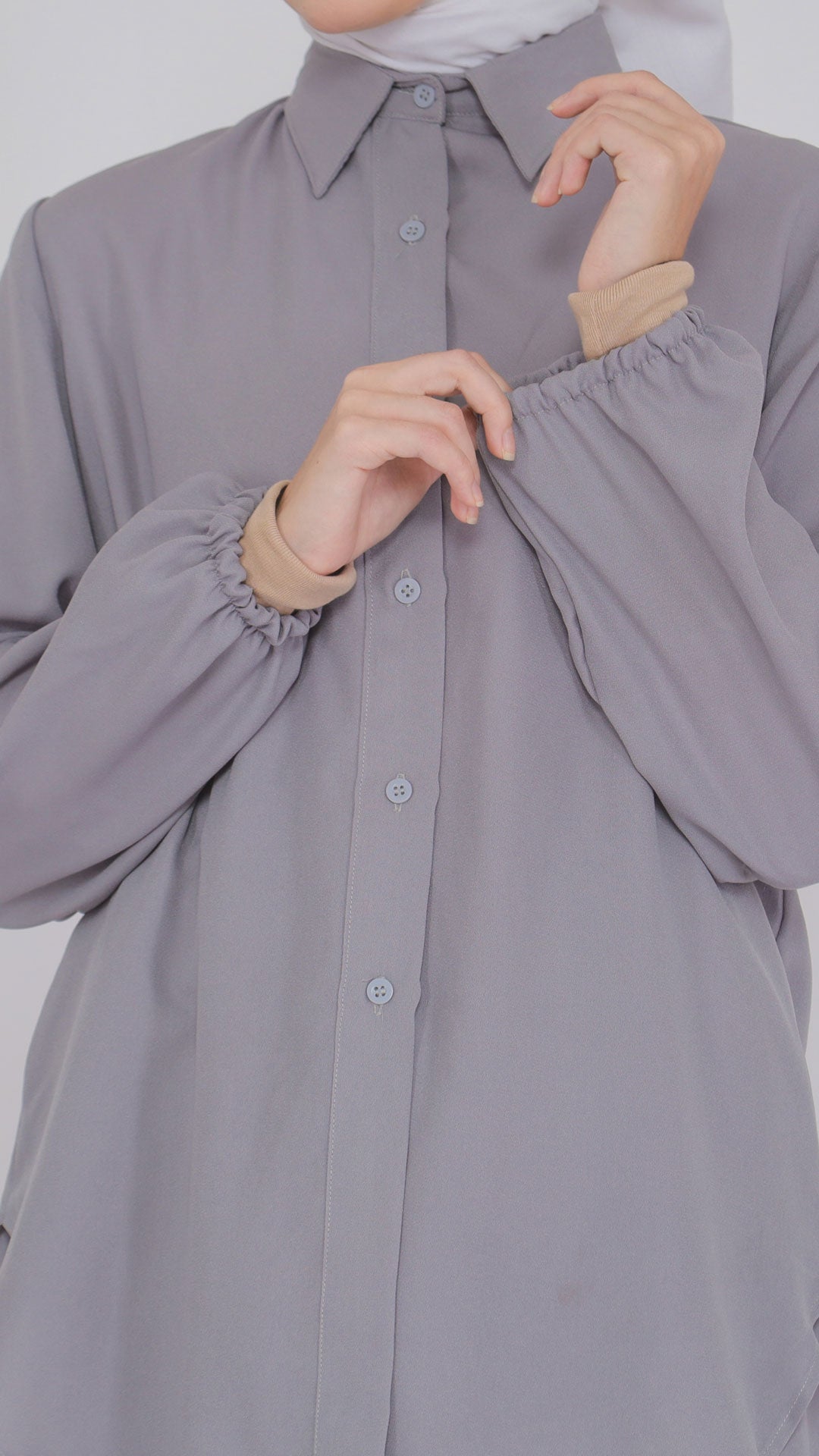 Nora Hannah Grey Basic Shirt & Culotte