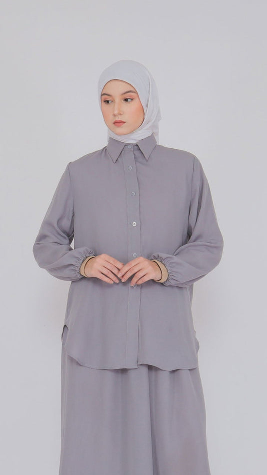 Nora Hannah Grey Basic Shirt & Culotte