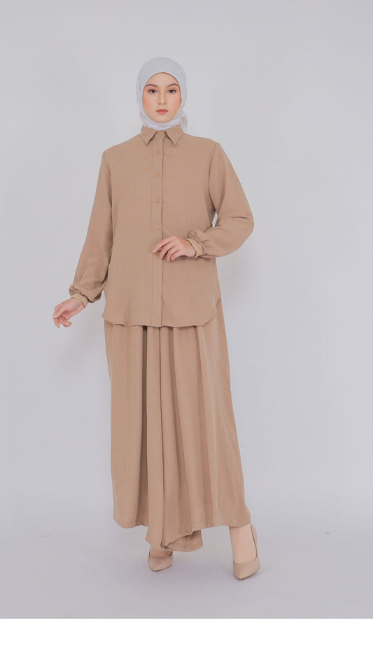 Nora Hannah Mocca Basic Shirt & Culotte
