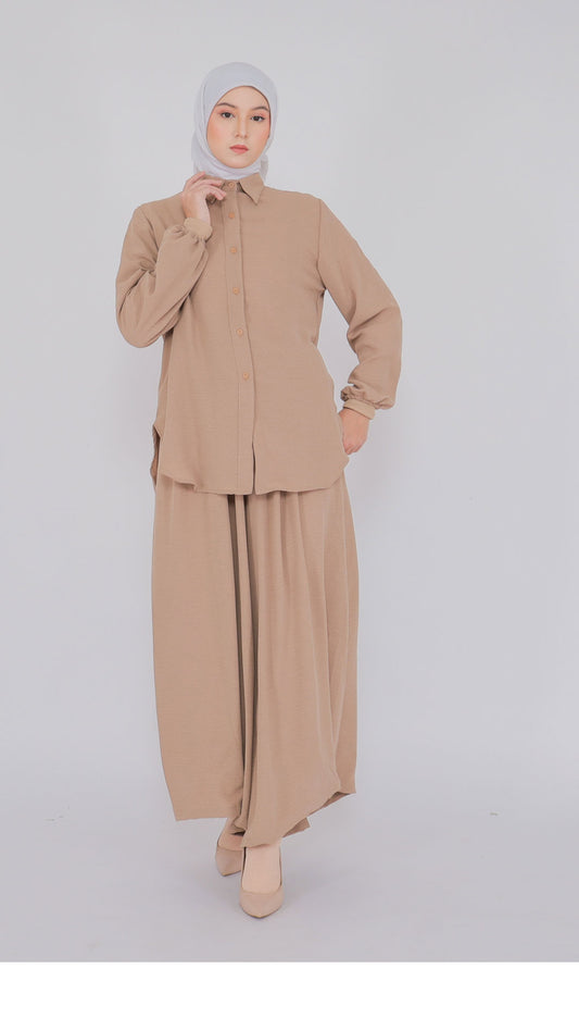 Nora Hannah Mocca Basic Shirt & Culotte