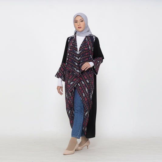 Sevgil Waterfall Tenun Long Cardigan