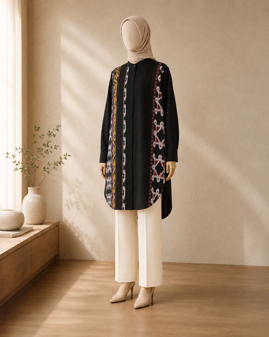 Viera Black II Oversize Tenun Tunic