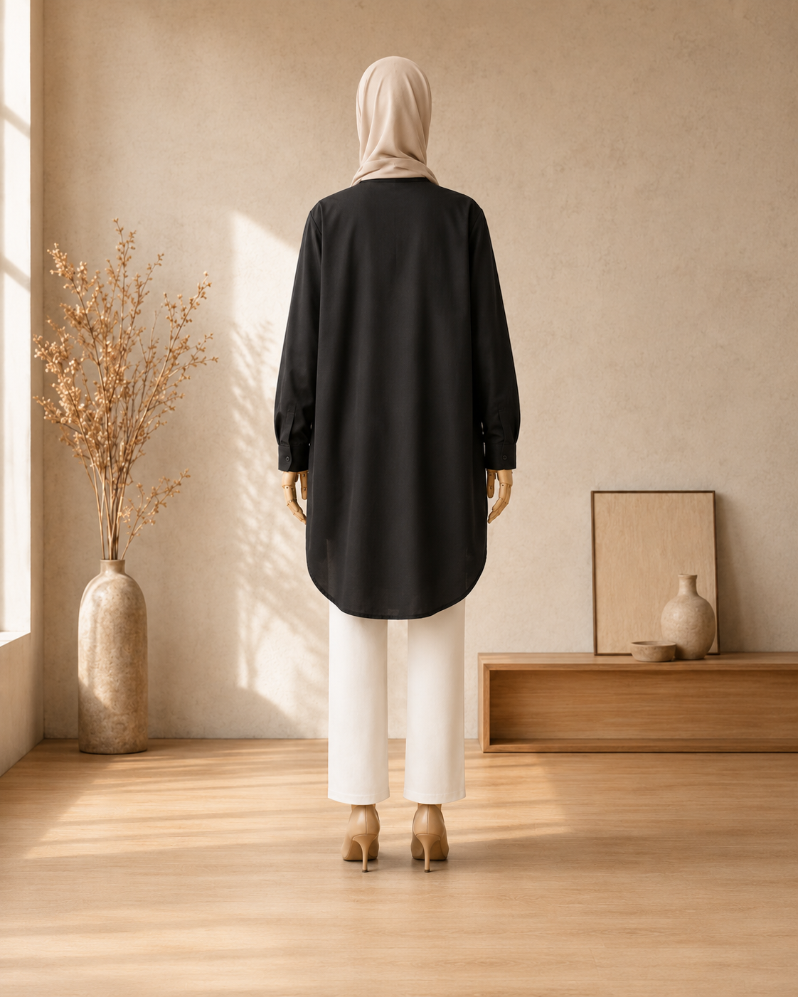 Viera Black Raspberry Oversize Tenun Tunic