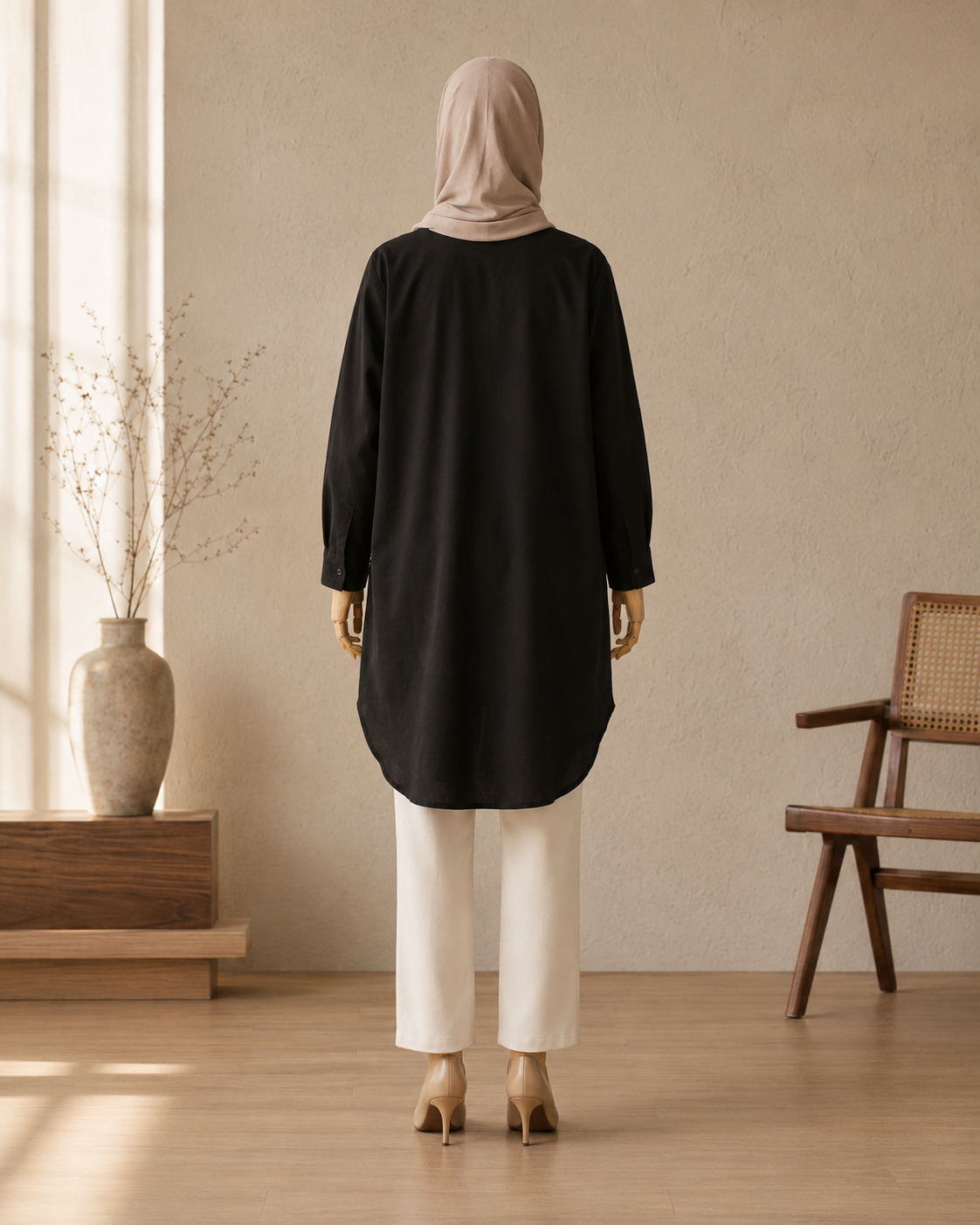 Viera Black Red II Oversize Tenun Tunic