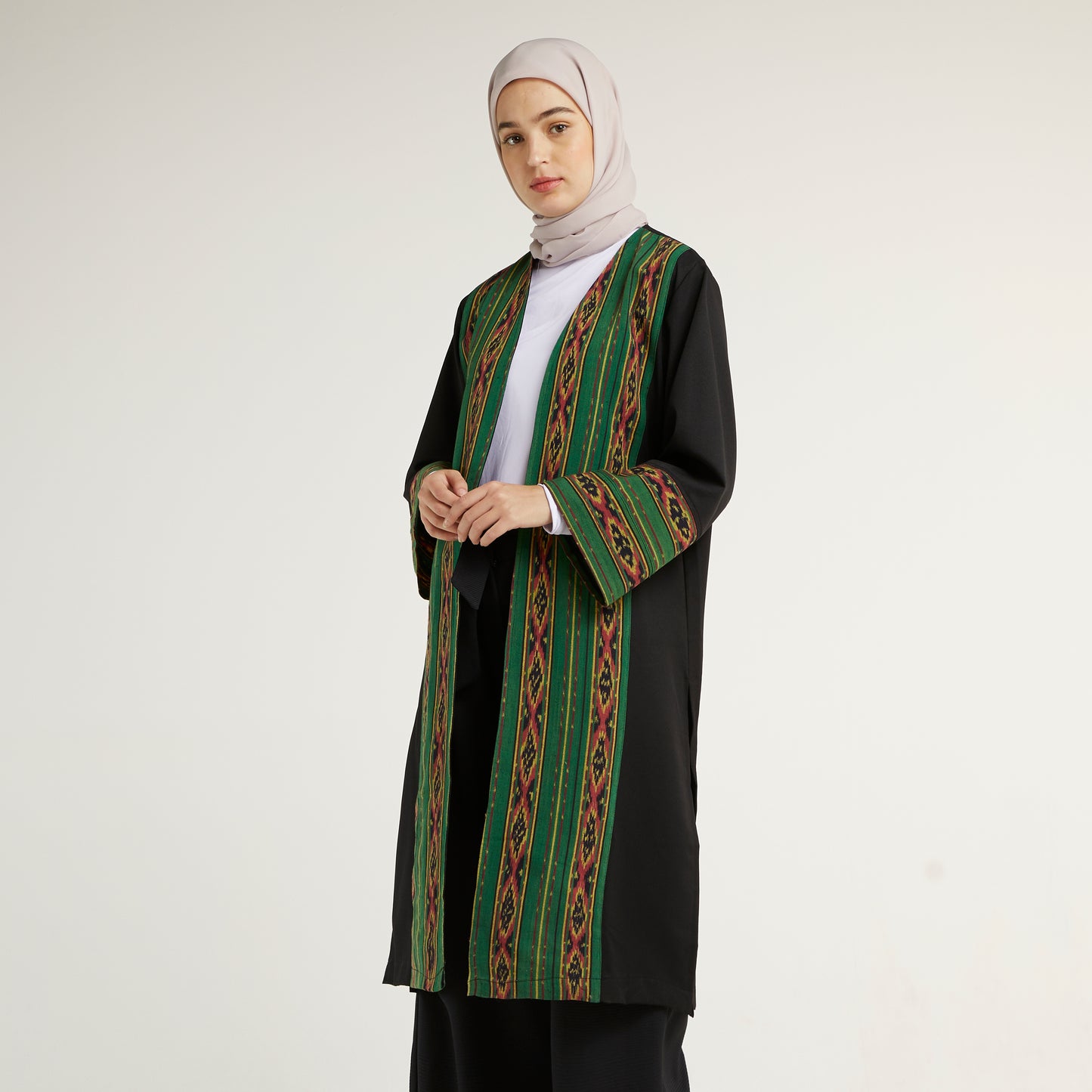 Anaya Yesil Tenun Long Outer