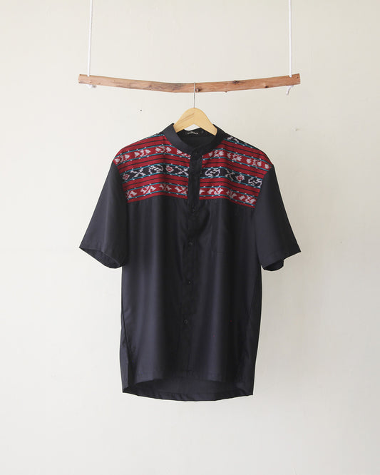Azani Black Red Tenun Shirt