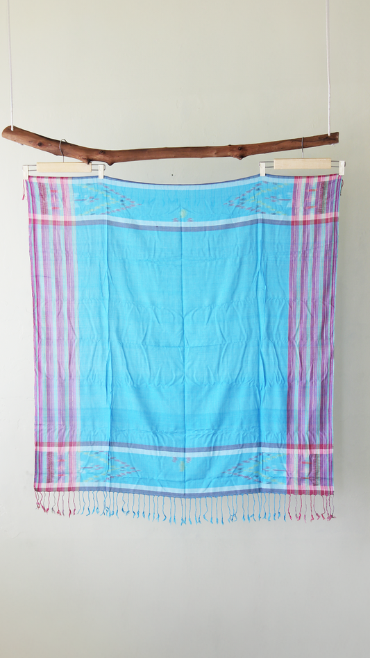 Nora Blue Square Tenun Scarf