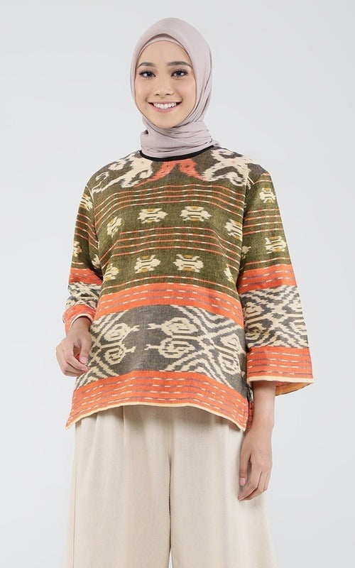 Amaranth Peach Tenun Blouse