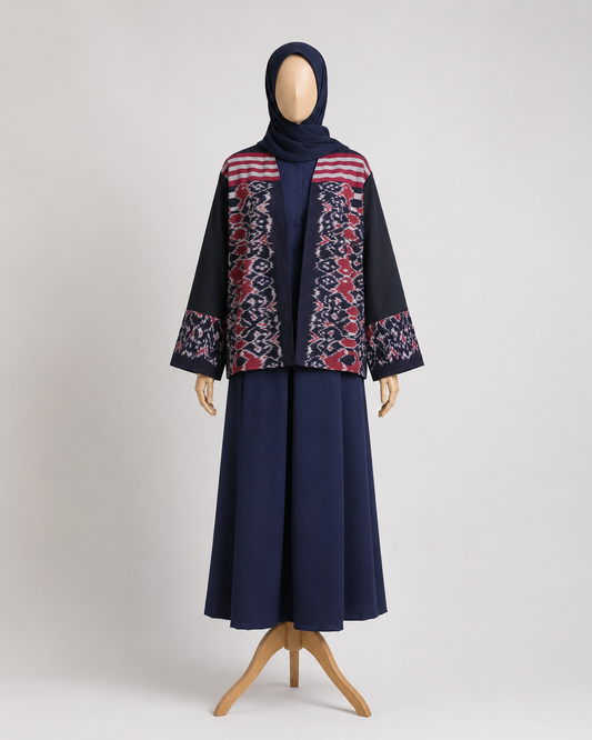 Freya Black Red Tenun Outer