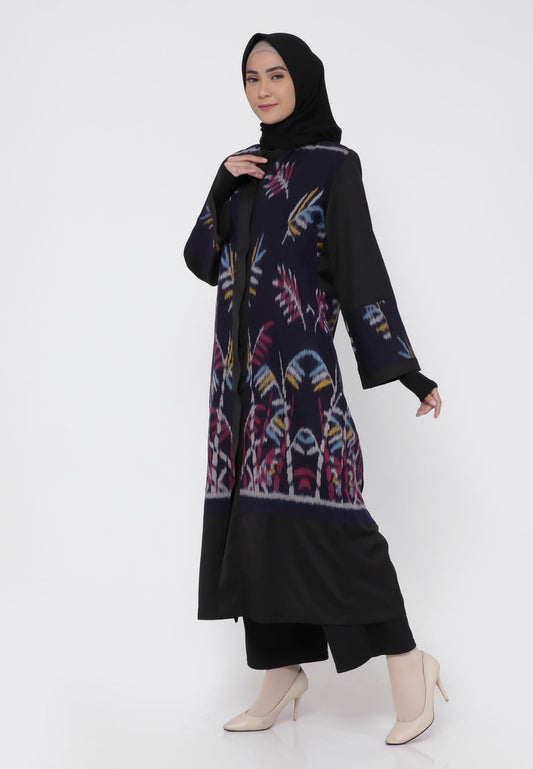 Gamis Namira Corak Daun Warna Warni