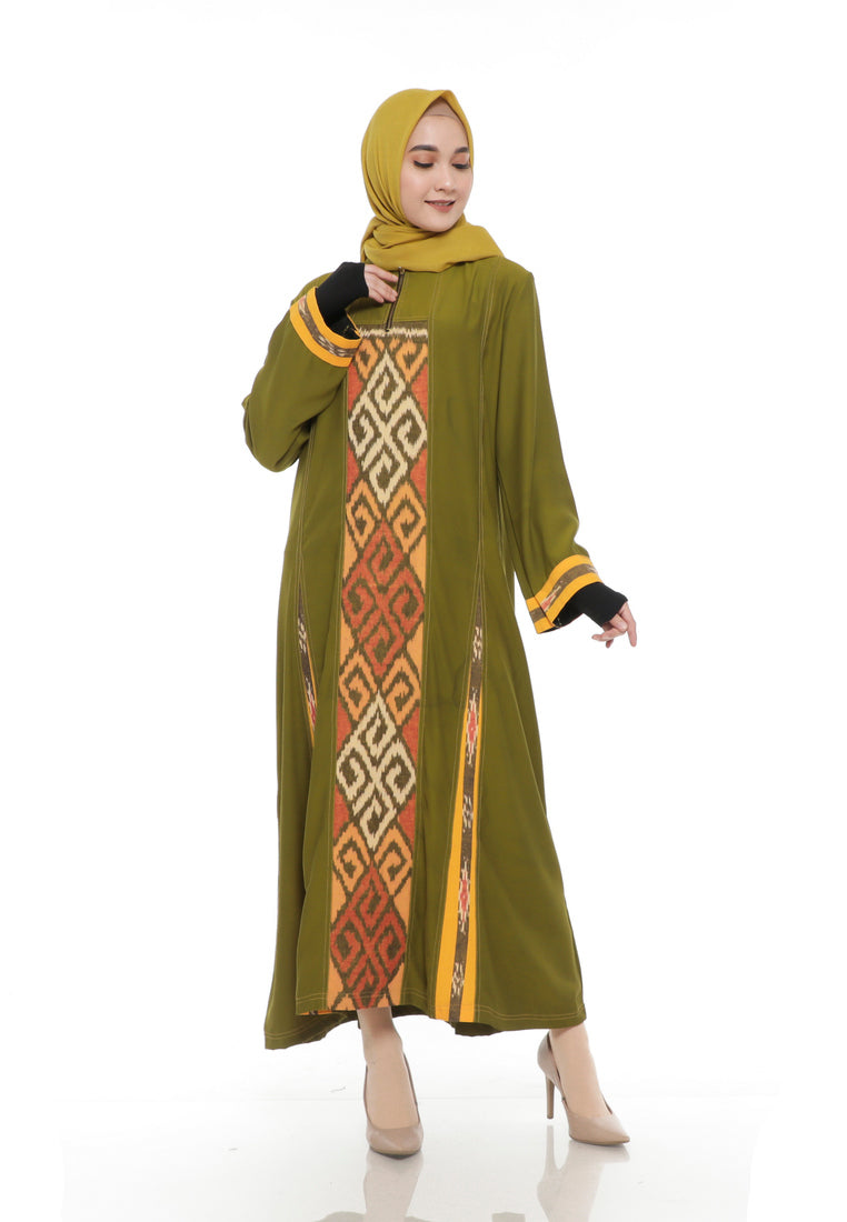Gamis Tenun Nadhira Olive