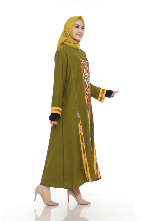 Gamis Tenun Nadhira Olive
