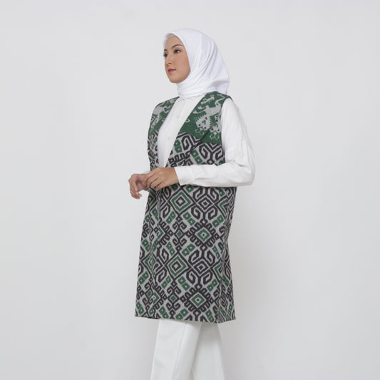 Harika Green Tenun Vest
