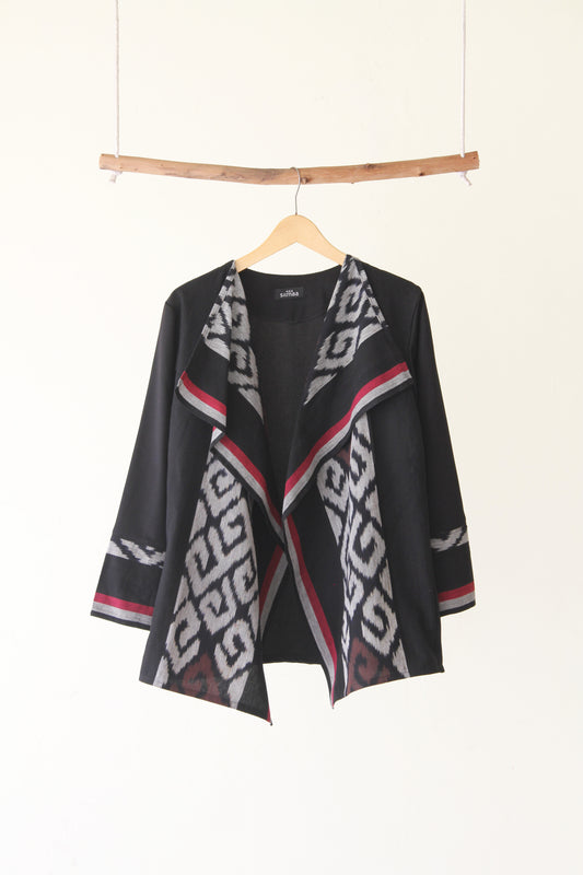 Hezi Black Grey Tenun Outer