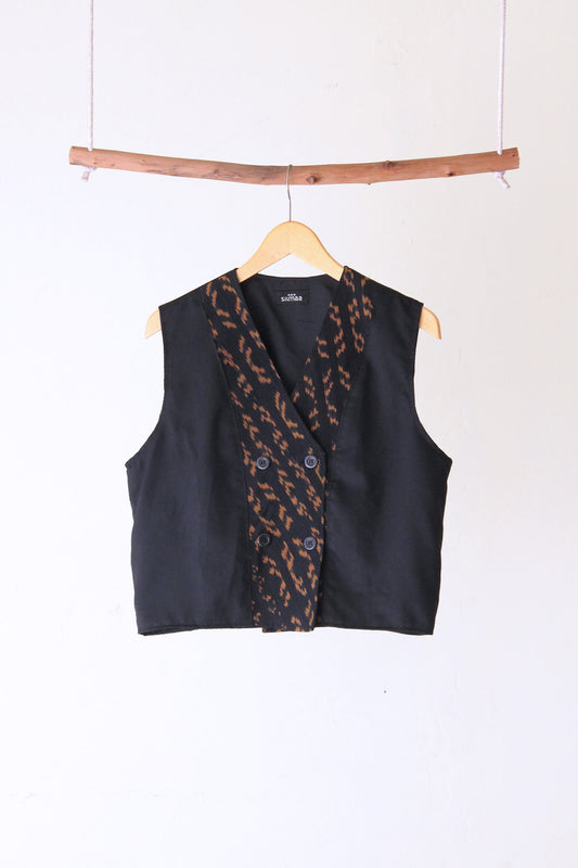Lale Black Gold Tenun Vest