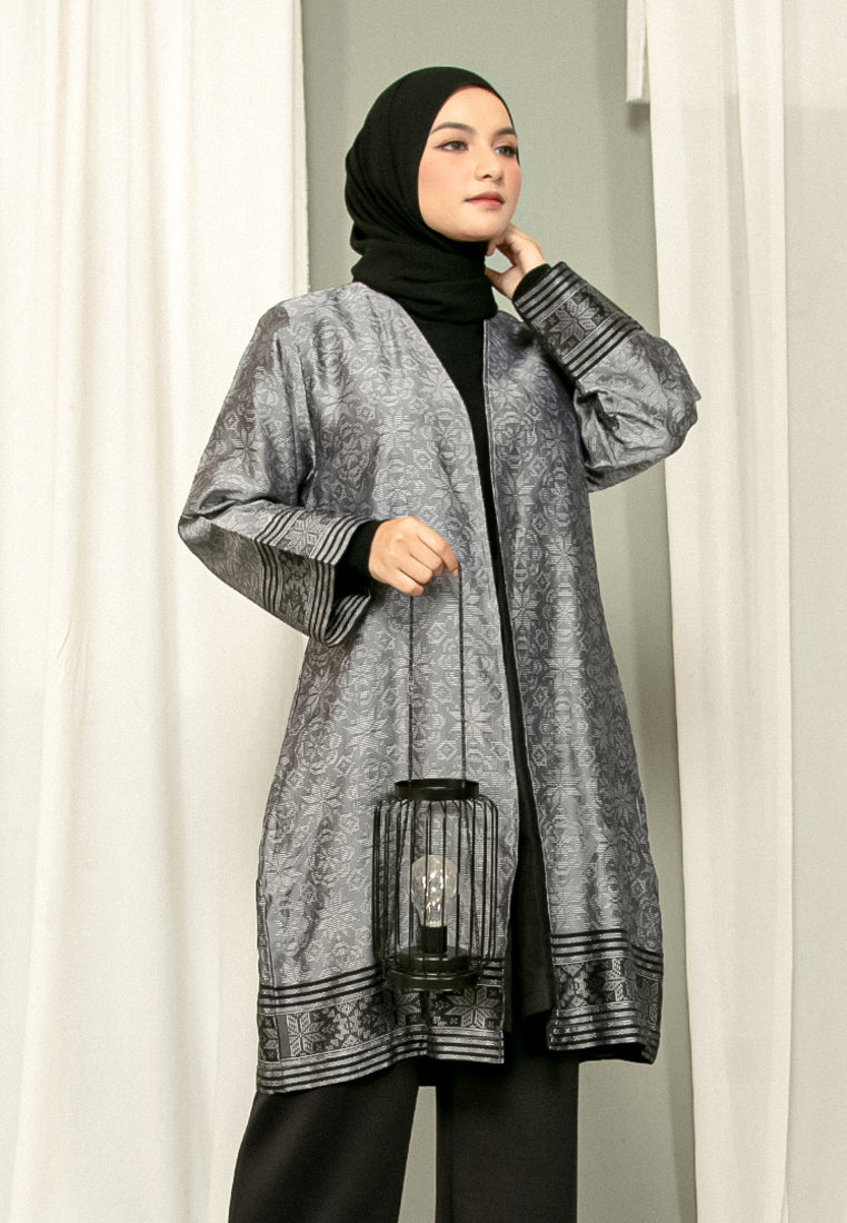 Ozge Diamond Tenun Long Cardigan