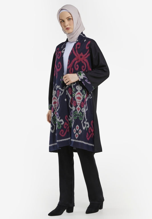 Gulya Black Tenun Long Cardigan